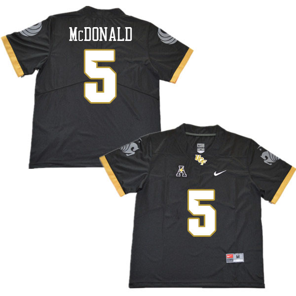Men #5 Jordan McDonald UCF Knights College Football Jerseys Stitched Sale-Black - Click Image to Close